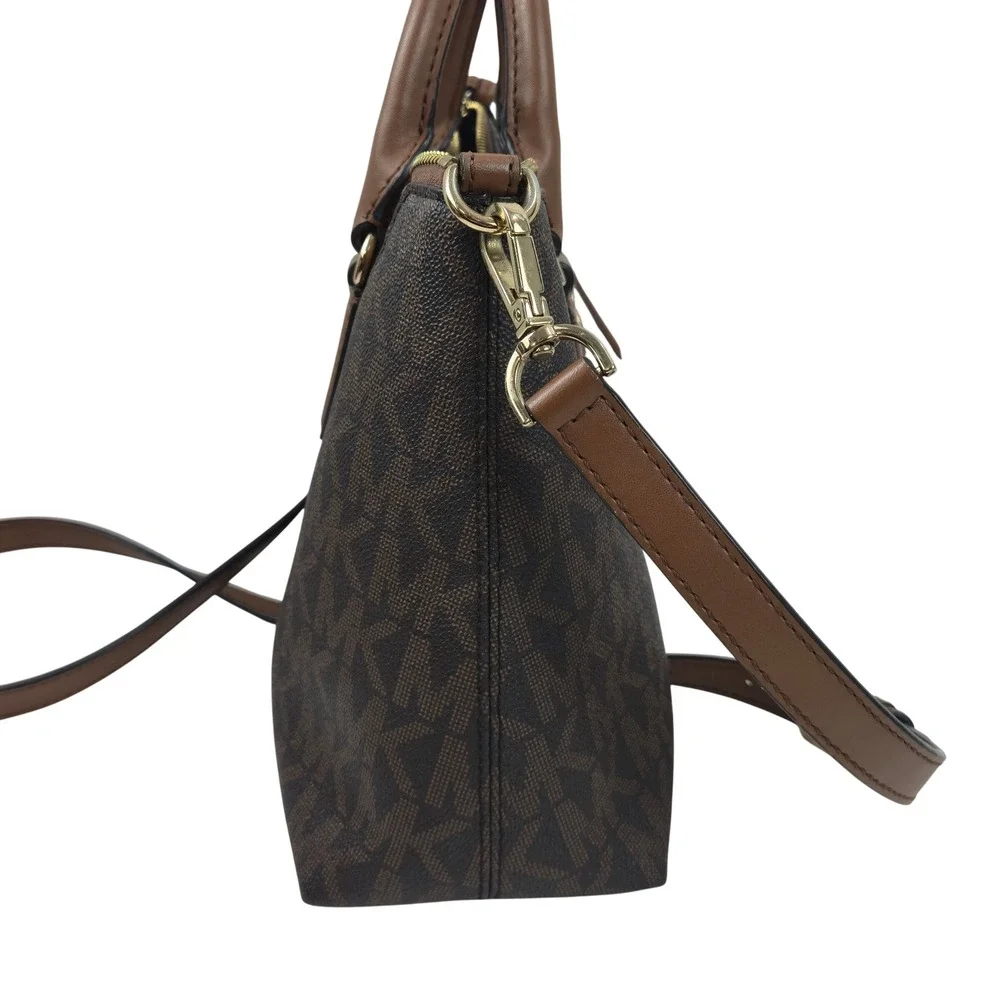 Michael Kors Austen Small Satchel Crossbody Bag 38F1CBAS1B Brown Luggage NICE